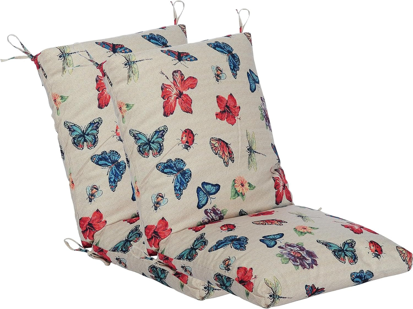 Set of 2 Outdoor Dining Chair Cushions for Patio Furniture