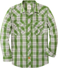 Dubinik Pearl Snap Shirts for Men Long Sleeve Western Plaid Shirt not