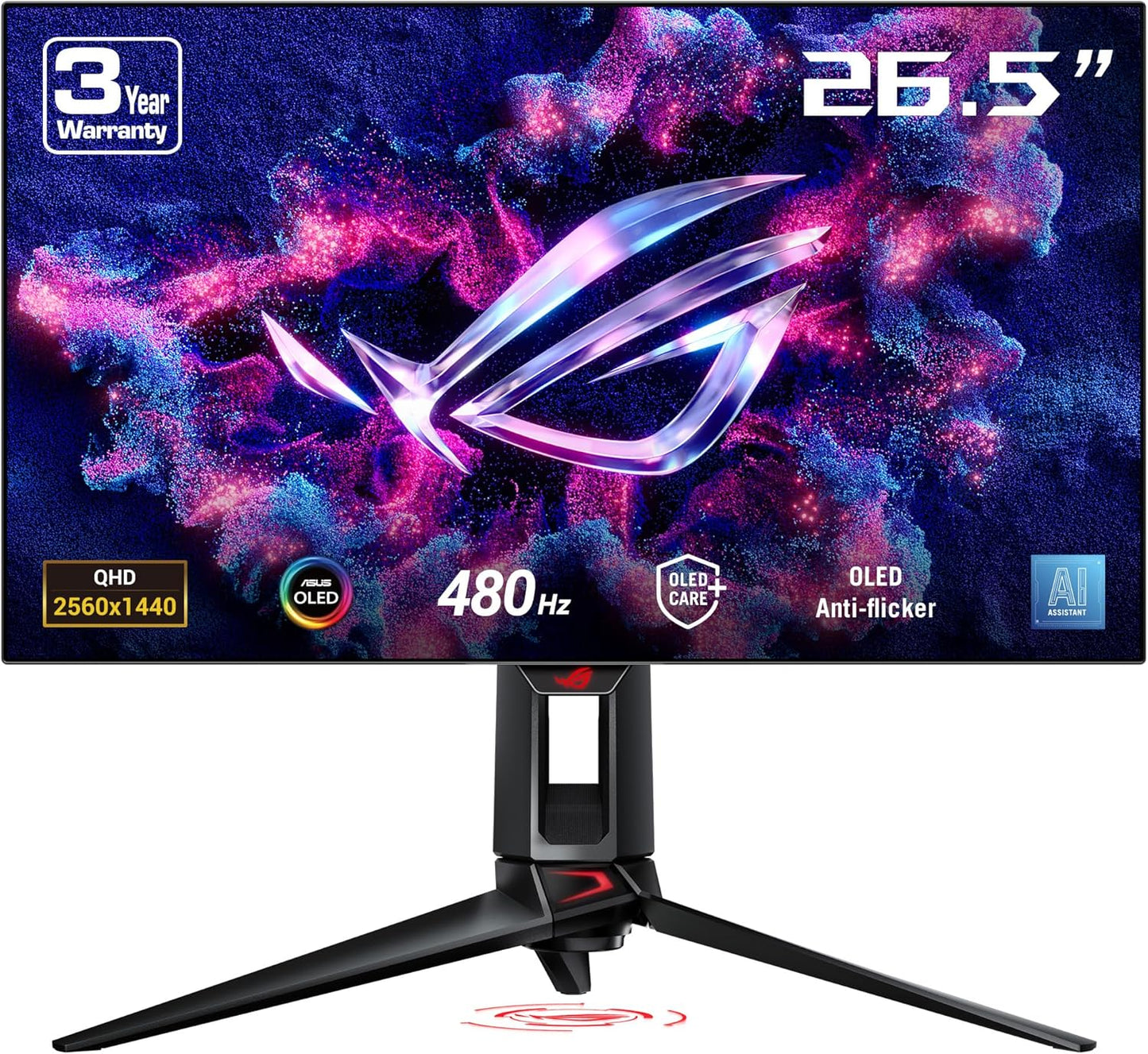 ASUS ROG Swift 27 OLED Gaming Monitor - True Black, 480Hz