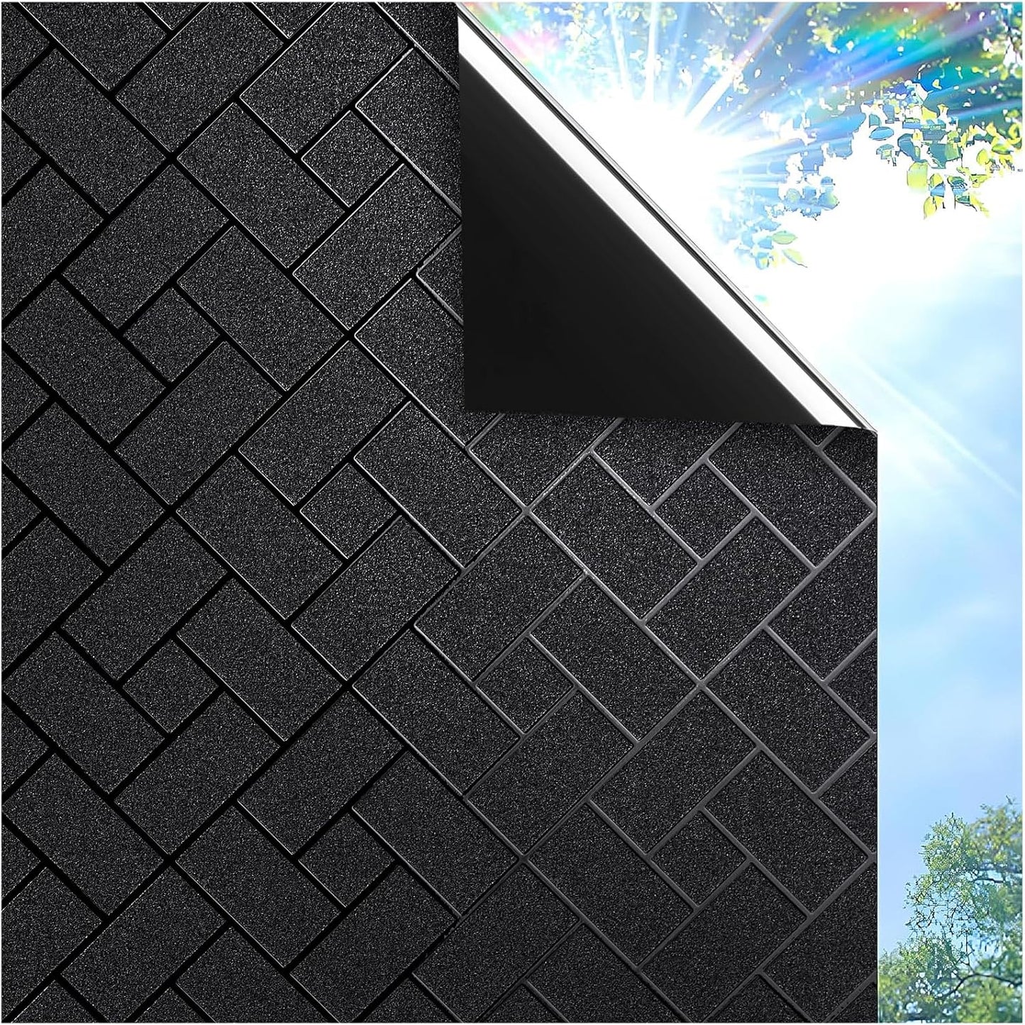 Coavas Blackout Window Film for Total Sun Blocking Privacy
