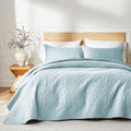 Sky Blue Full/Queen Quilt Set - Lightweight Reversible Bedspread