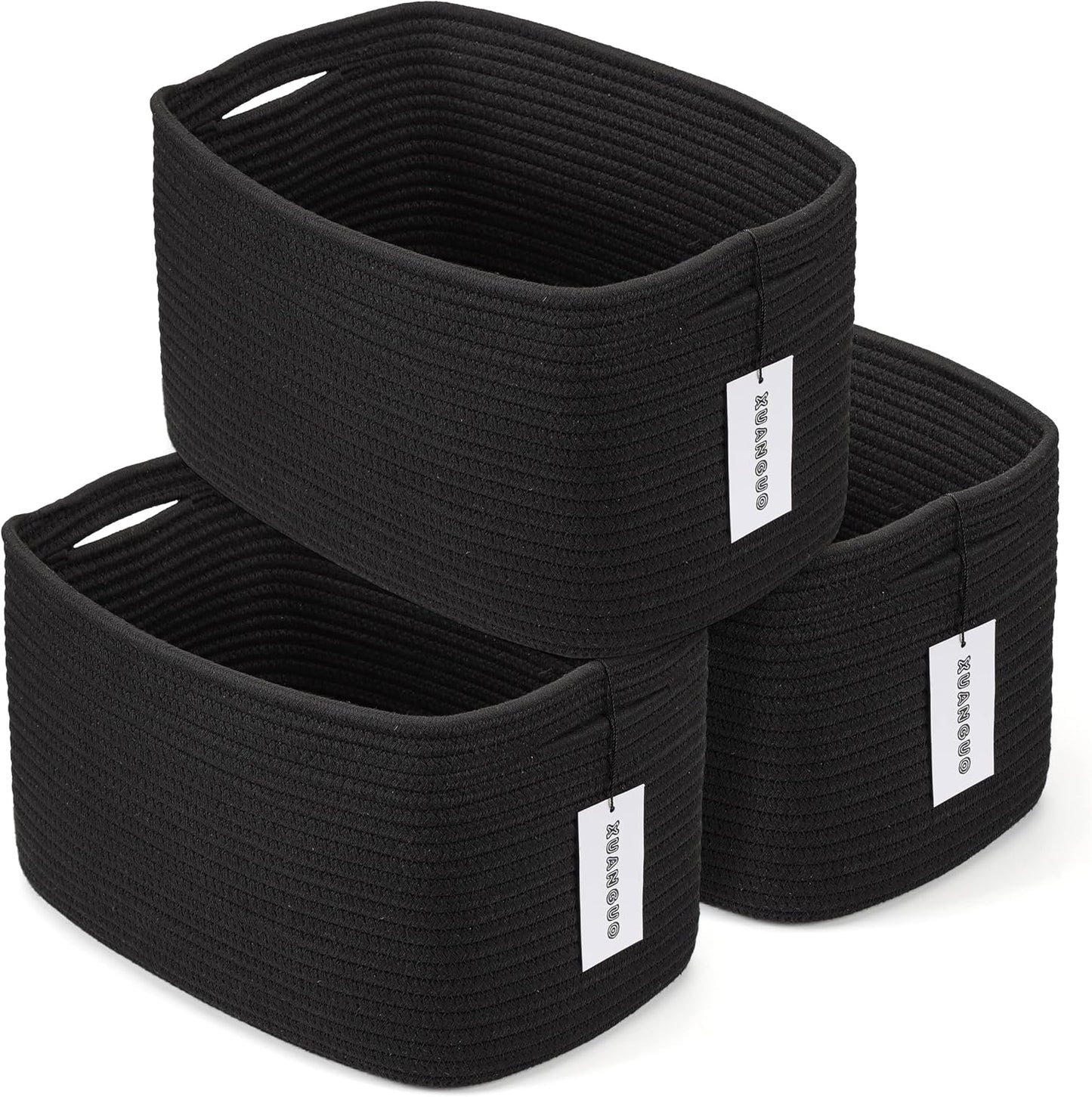 Cotton Rope Storage Basket Bins for Organizing Clothes and Toys