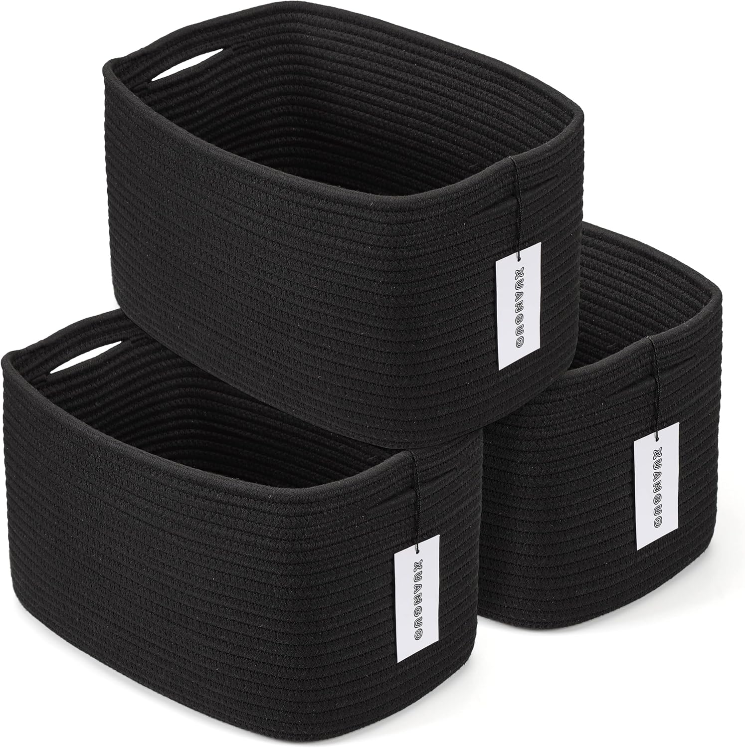 Cotton Rope Storage Basket Bins for Organizing Clothes and Toys