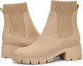 Platform Ankle Boots Chunky Lug Sole Chelsea Booties - Comfortable