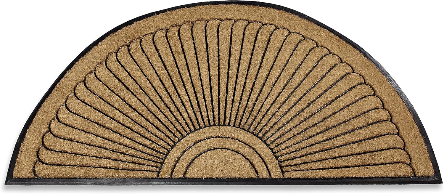 Kempf Half Round Inlaid Sun Ray Doormat for Double Doors