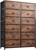 12 Drawers Dresser for Bedroom with Wooden Top - Tall Storage