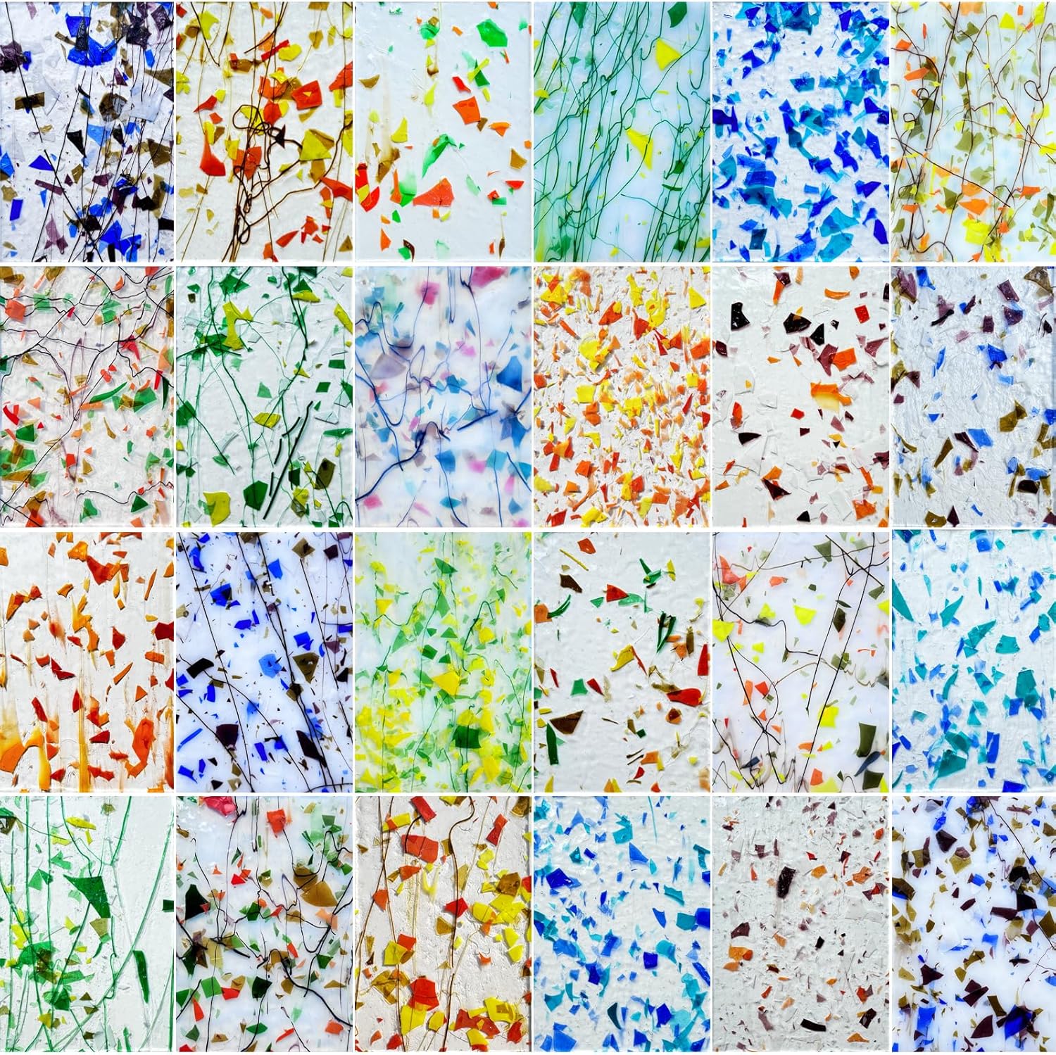 Floral Patterned Stained Glass Sheets Variety Pack for Crafts