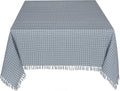 Table Cloth Wedgewood Blue/White Woven Fringed - Classic Cotton