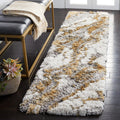 Horizon Shag Runner Rug 2 ft x 13 ft - Plush Grey and Gold Runner