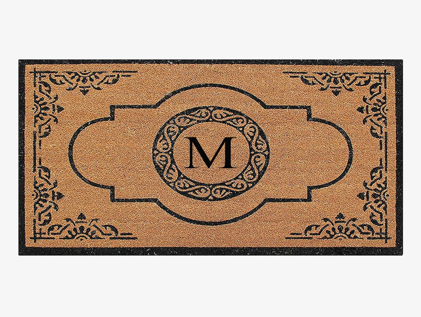 Natural Coir Monogrammed Door Mat for Front Door, 30x48