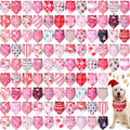 Pink Christmas Dog Bandanas Bulk 100 Pieces - Festive, Soft