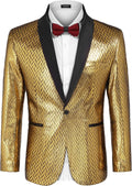 Men's Slim Fit Tuxedo Jacket with Satin Shawl Lapel - Party Blazer