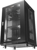 Wall Mount Server Rack 18U 24in Depth - Locking Vented Network Cabinet