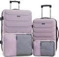 Wrangler 4 Piece Miami Luggage and Packing Cubes Set - Burnished Lilac