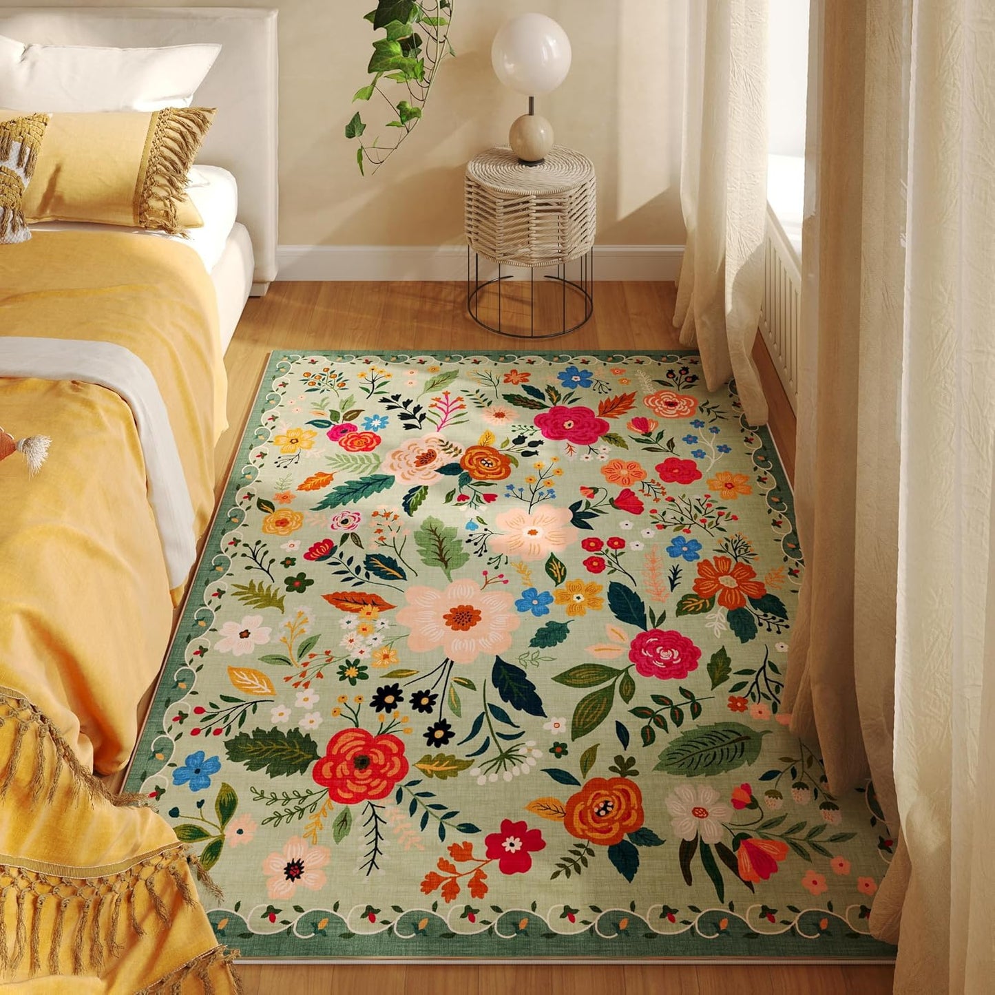 Rugcomf 3x5 Washable Area Rug for Bedroom and Kitchen Use