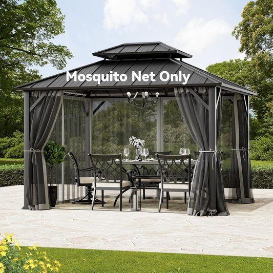 Gazebo Mosquito Netting Replacement for 10ft x 12ft Outdoor Use