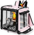 Bird Carrier with Seat Belt for Car Travel - Safe Pink Travel Cage