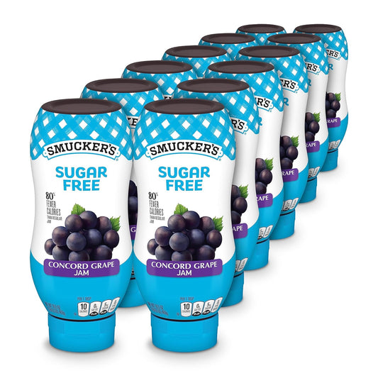 Smuckers Squeeze Sugar Free Concord Grape Jam - 12 Count Bottles