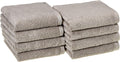 100% Cotton Quick-Dry Hand Towel 8-Pack, Platinum - Soft & Fast Drying