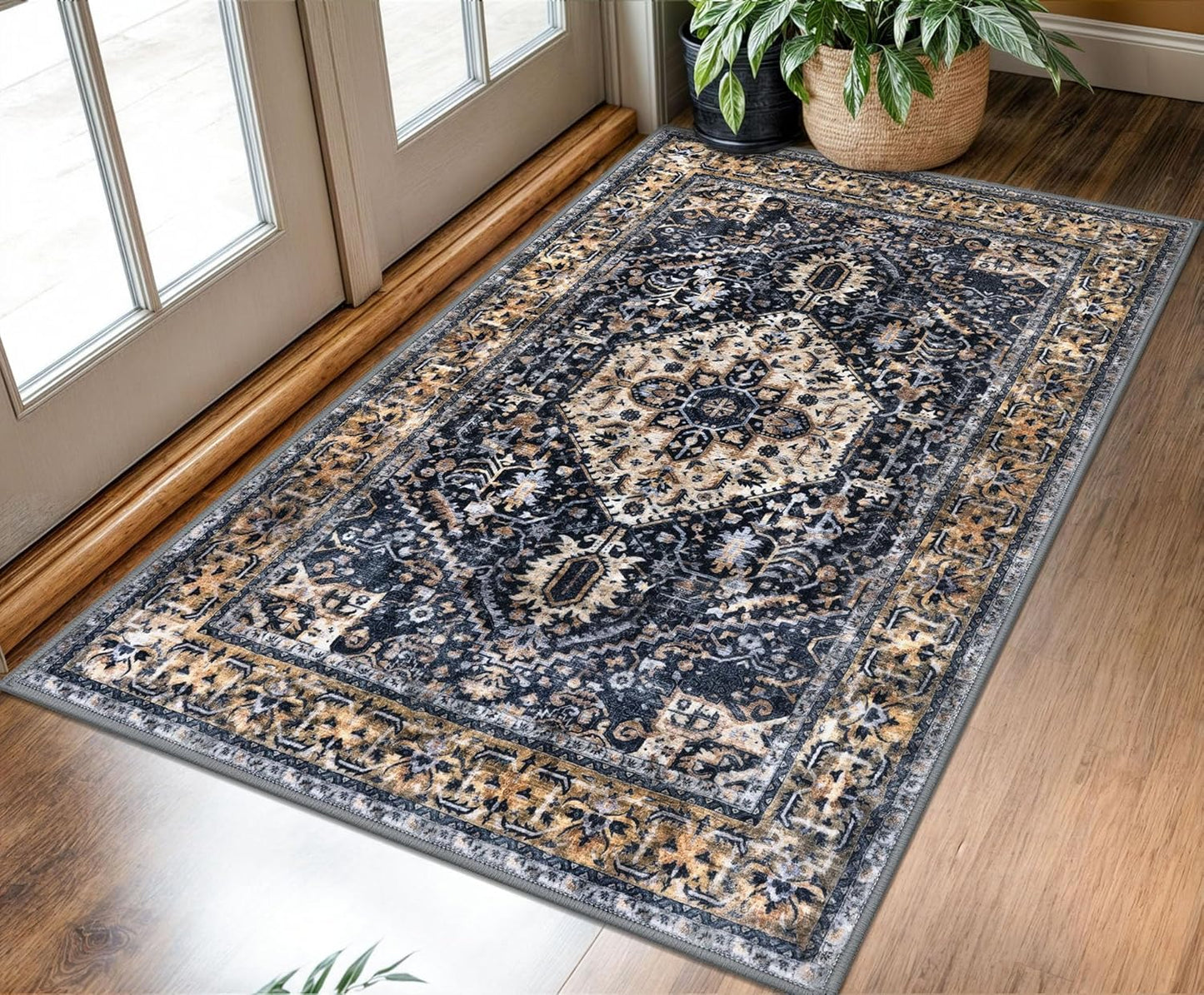 KOZYFLY Boho Area Rug 3x5 Ft for Entryway and Living Room