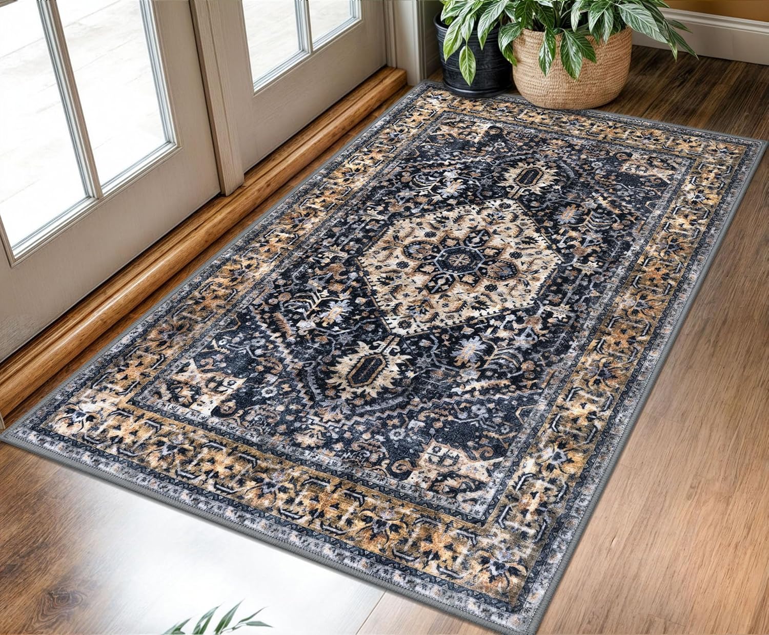 KOZYFLY Boho Area Rug 3x5 Ft for Entryway and Living Room