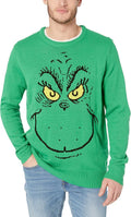 Festive Grinch Face Ugly Christmas Sweater - Dr. Seuss Style