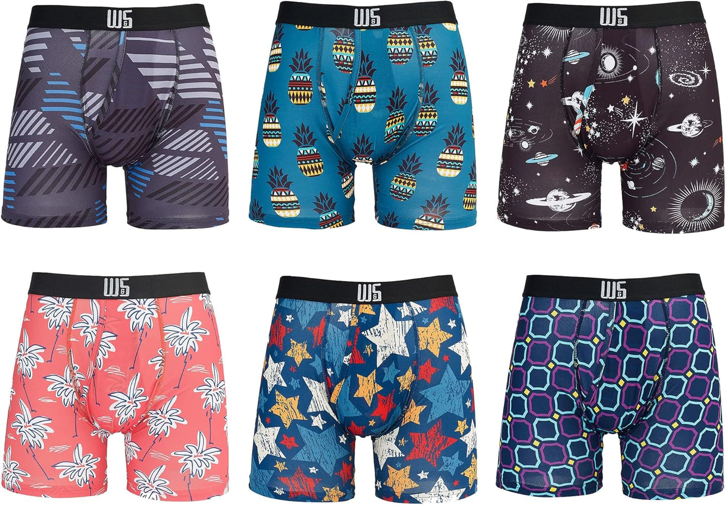Warriors & Scholars Mens Boxer Briefs Pack of 6 for Comfort