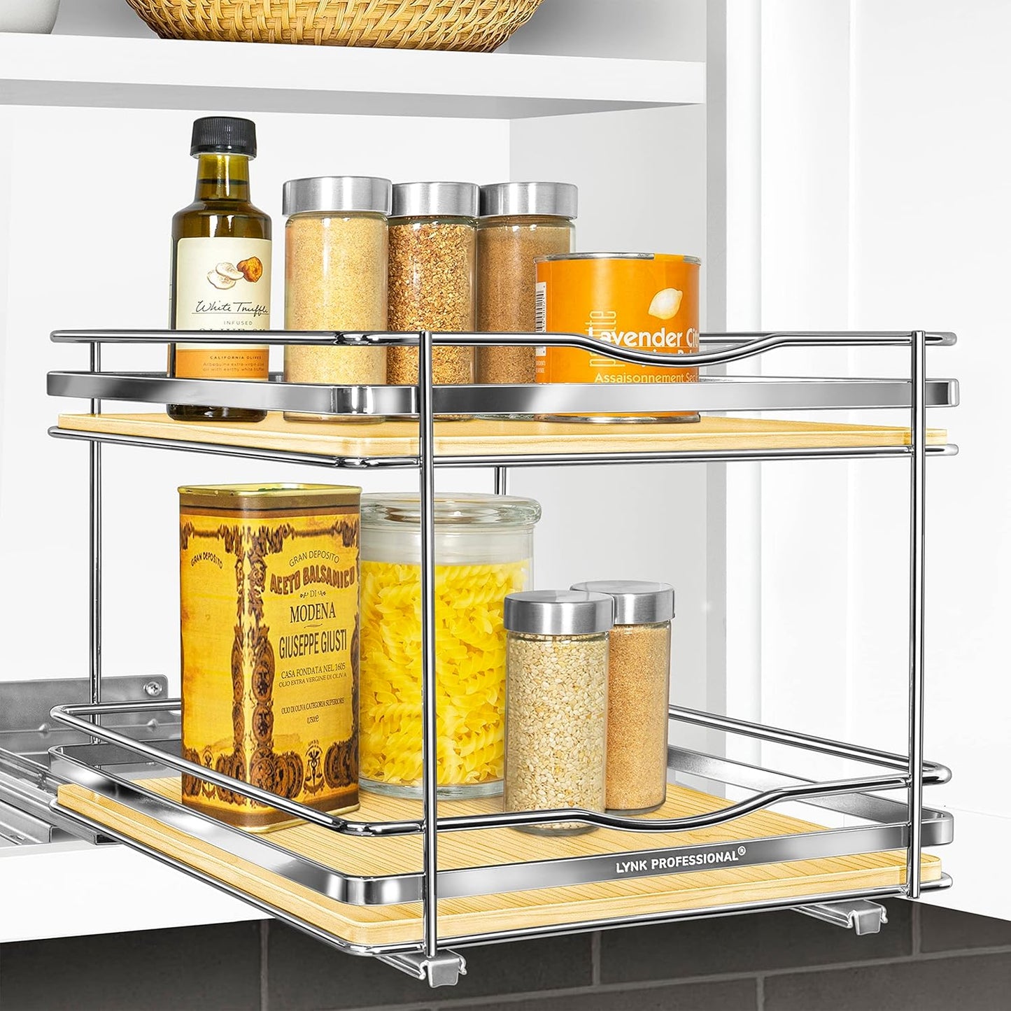 LYNK PROFESSIONAL Pull Out Spice Rack Organizer for Cabinets