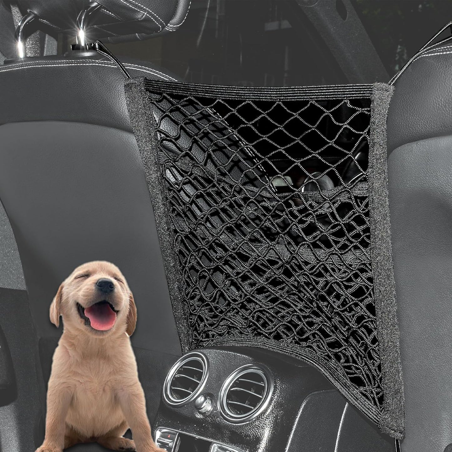 VEHIRIE Car Mesh Organizer: Keep Essentials Within Reach!