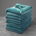 Mellowdy Extra Thick Hearty Plush Flannel Blanket (Deep Turquoise