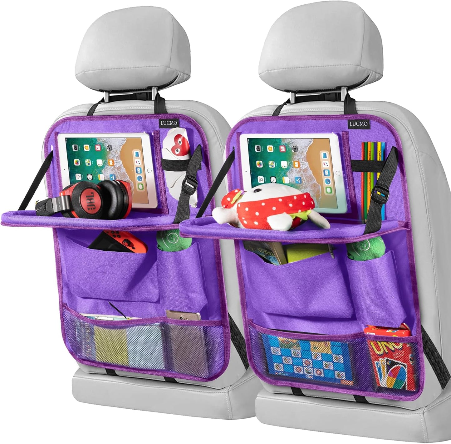 LUCMO Car Backseat Organizer with Tablet Holder and Tray
