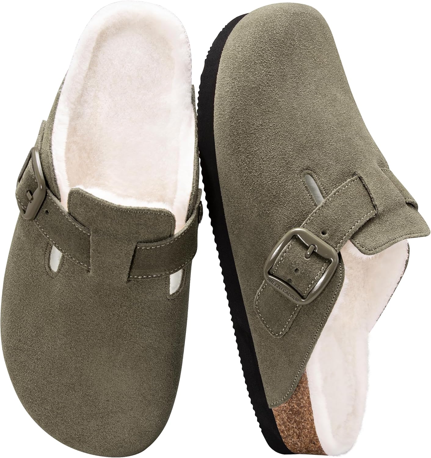 Women's Fuzzy Suede Clogs with Arch Support for Ultimate Comfort