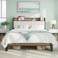 Queen Platform Bed Frame with Storage Headboard - Charging Station