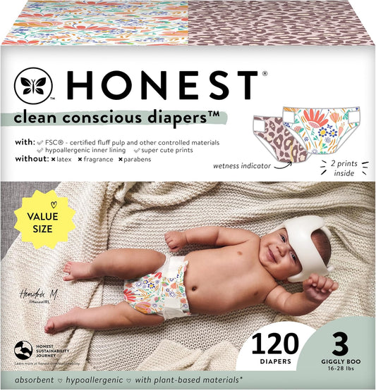 Plant-Based Diapers | Wild Thang + Flower Power | Size 3, 120 Count