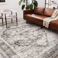 Washable Area Rug 8ft x 10ft Deep Khaki Retro Boho - Machine Washable