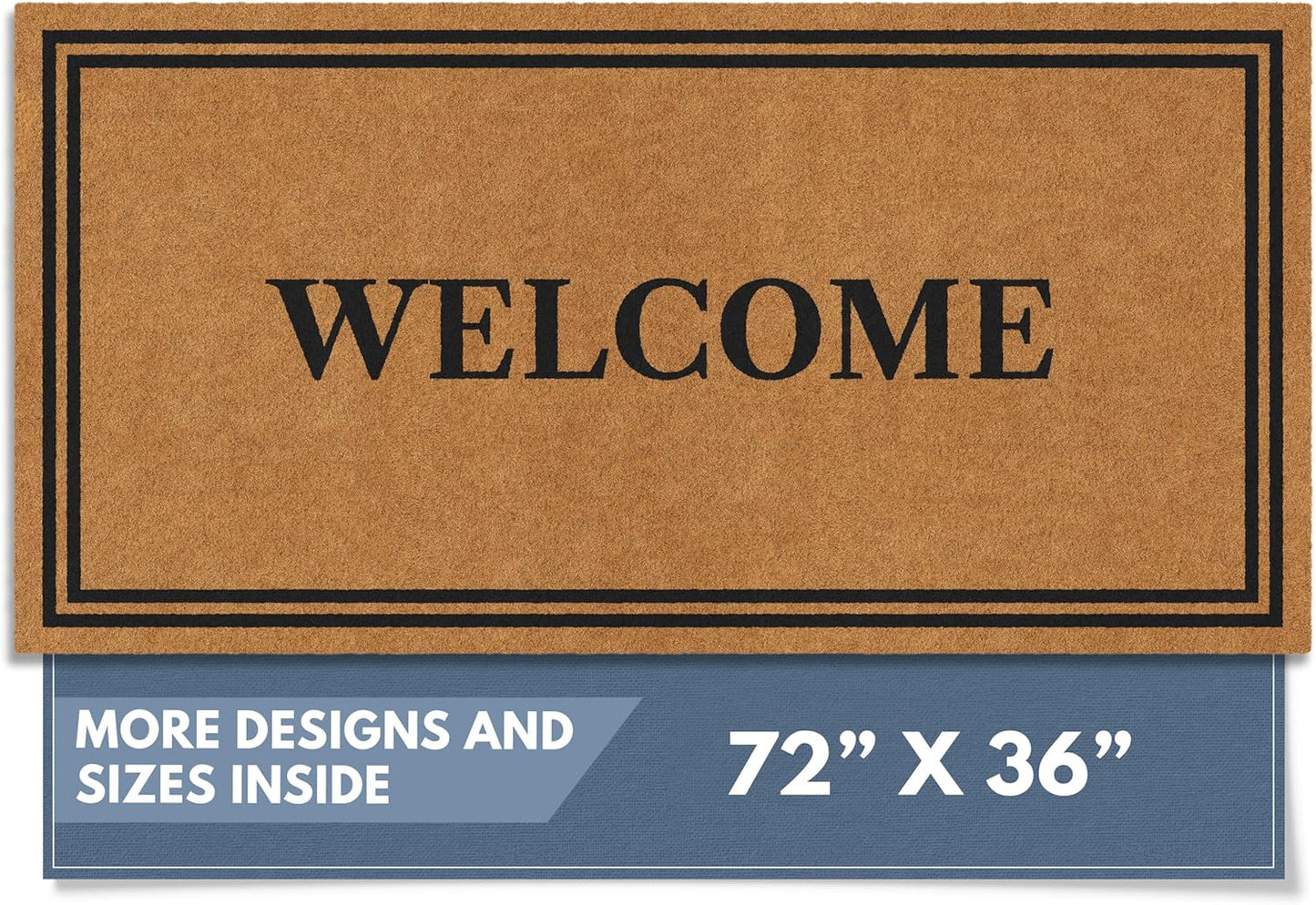 Natural Coco Coir Heavy Duty Backing Doormat for Entryways