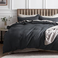 Bedsure Cotton Duvet Cover Full - 100% Cotton Waffle Weave Charcoal