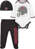 Unisex Baby NFL Team Footed Pant and Bodysuit Set - 3-Piece Gift