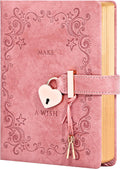 CAGIE Heart-Shaped Lock Diary for Girls and Women - Secure Pink