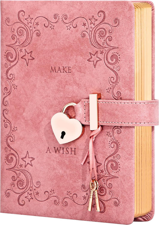 Cute Pink Lock Diary for Girls - Gold Edged - Gift-Worthy!