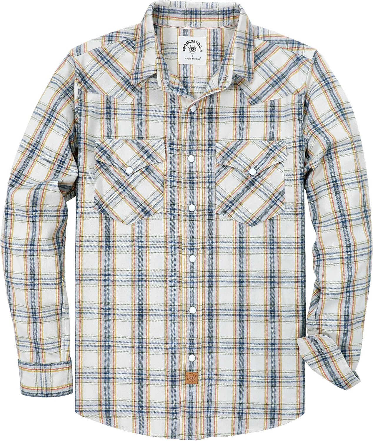Dubinik Flannel Shirt for Men - Vintage Pearl Snap Western Style