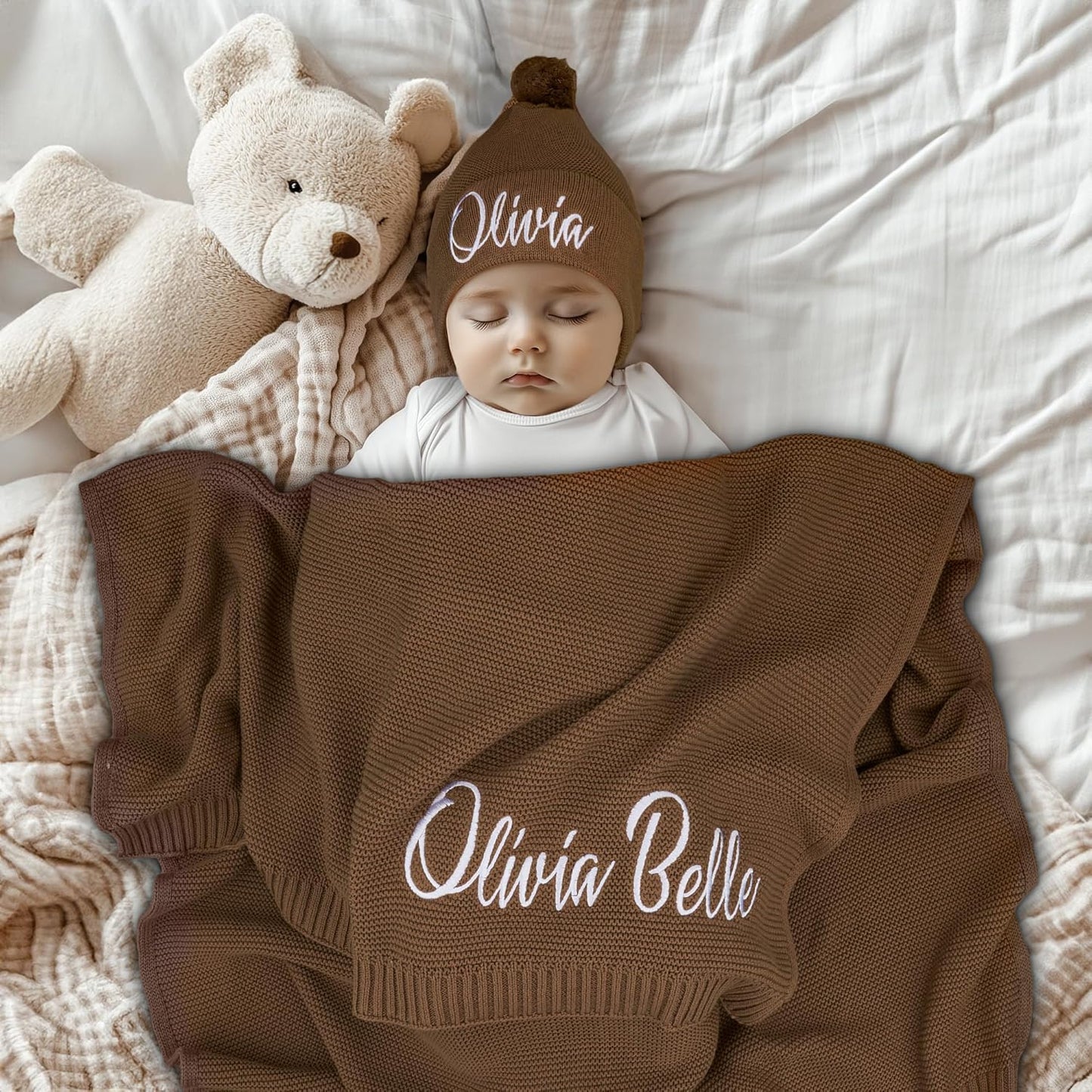 Organic Personalized Baby Blanket by Patique