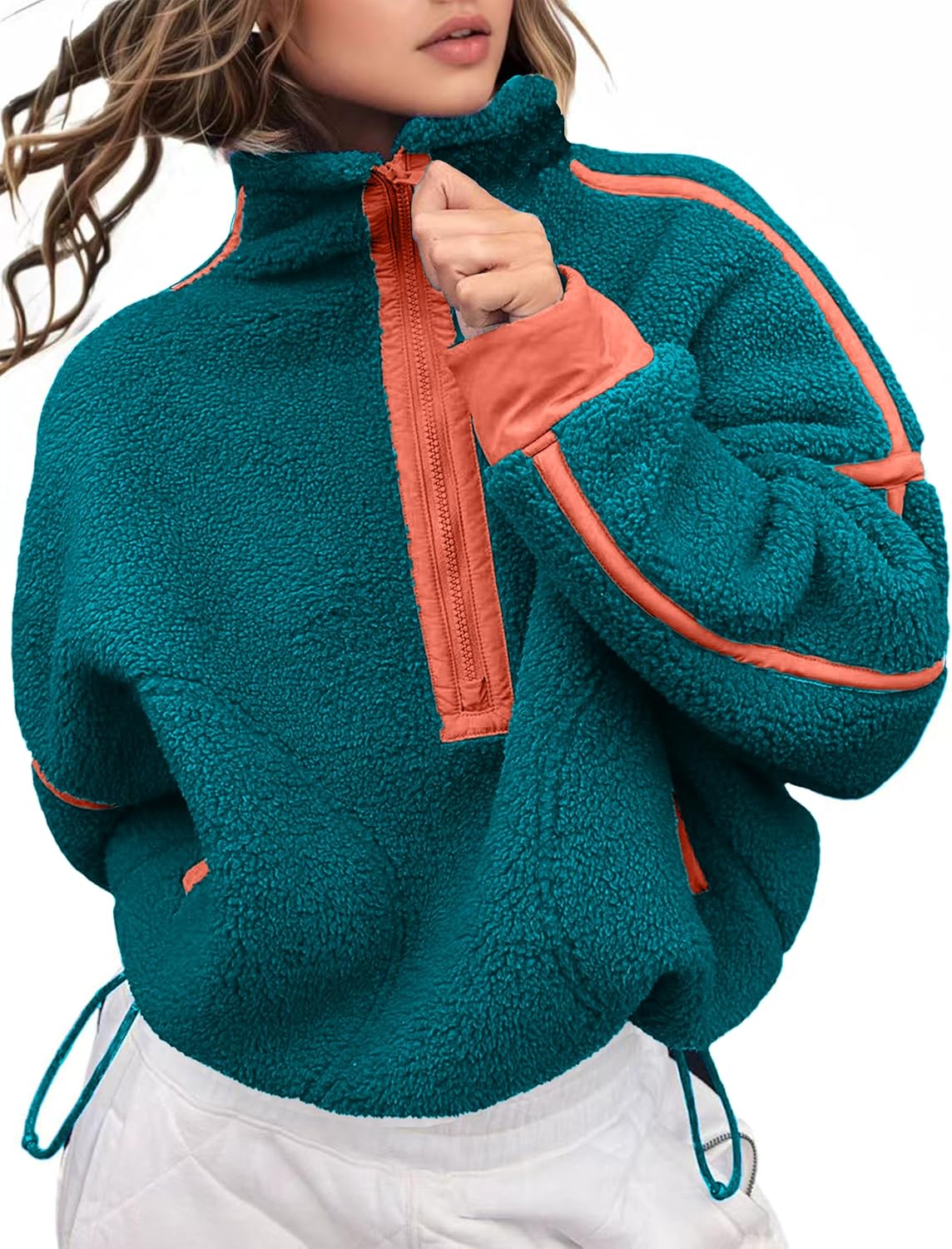 Women's Fleece Sweatshirts Half Zip Pullover for Cozy Comfort