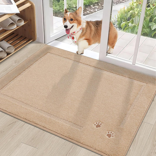 BEQHAUSE Dog Door Mat for Muddy Paws - Soft, Absorbent, Non-Slip