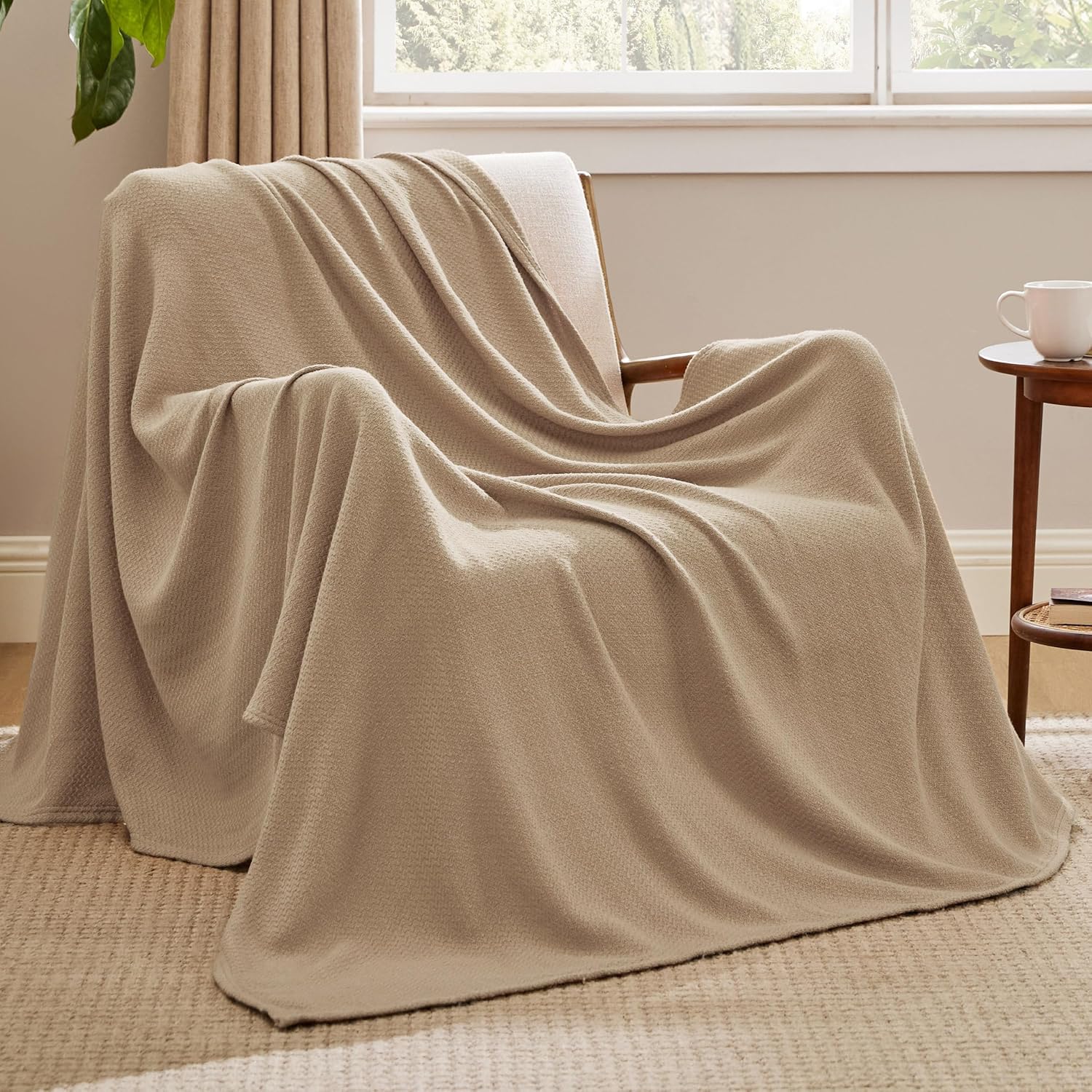 Bedsure GentleSoft Cotton Large Throw Blanket for Couch 50x70 in