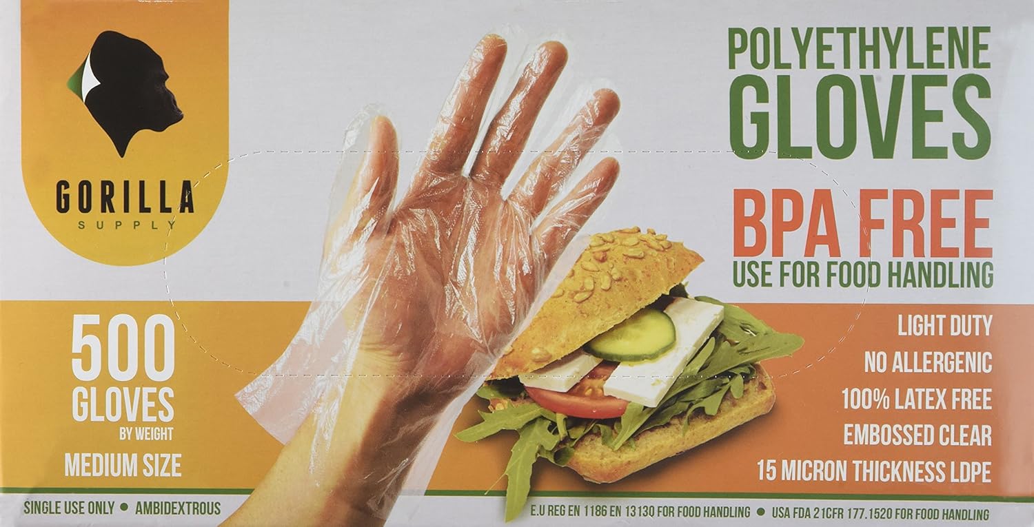 1000 Medium BPA-Free Food Prep Gloves by Gorilla Supply
