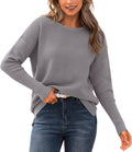 Fall Sweaters for Women 2025 Casual Long Sleeve Striped Loose Fit Hem