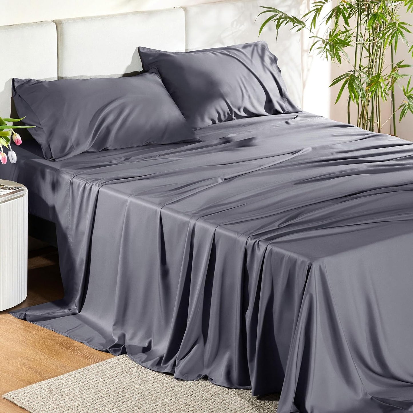 Cooling King Size Sheets Set for Hot Sleepers, Soft & Breathable