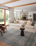 Ember Collection EMB-09 Denim/Charcoal 7ft-10in x 10ft Area Rug - Soft
