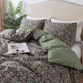 HoneiLife Duvet Cover Queen Size - Soft Cotton Floral Comforter Set